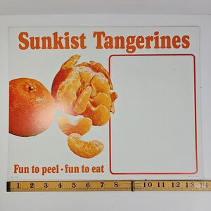 Sunkist Growers Vintage Advertising Tangerines Sign Litho Made In USA